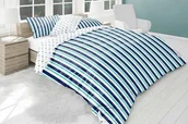 Pościel - Komplet pościeli ANCORA biały/granatowy/turkusowy / 140x200 cm - miniaturka - grafika 1