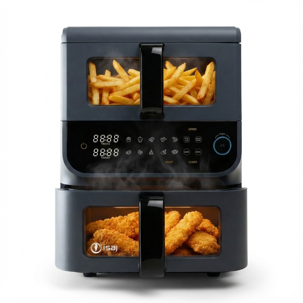 Frytkownica Beztłuszczowa Dwukomorowa 6.5L 3.5L 2500W 10 Programów AR3