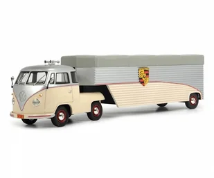 Schuco Vw T1 Porsche Race Car Transporter  1:18 450021800 - Samochody i pojazdy dla dzieci - miniaturka - grafika 1