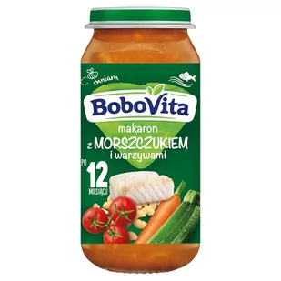 BoboVita Makaron z morszczukiem i warzywami po 12 miesiącu 250 g - Dania dla dzieci - miniaturka - grafika 1