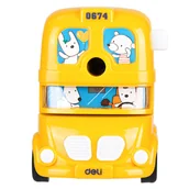 Temperówki - Żółta temperówka Deli ręczna na korbkę seria cars - miniaturka - grafika 1