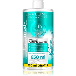 Eveline FACEMED Matujący płyn micelarny 3w1 650ml - Płyny micelarne - miniaturka - grafika 1