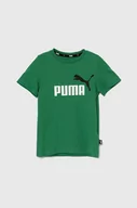 Koszulki dla chłopców - Puma t-shirt bawełniany dziecięcy kolor zielony z nadrukiem - miniaturka - grafika 1