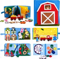 Zabawki interaktywne dla dzieci - Książeczka filcowa odczepiane elementy tablica 3D domek farma JP-1001 - miniaturka - grafika 1