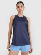 Koszulki sportowe damskie - 4F Top do biegania regular szybkoschnący damski - szary 3XL - miniaturka - grafika 1