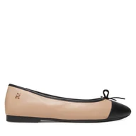 Baleriny - Baleriny Tommy Hilfiger Toe Cap Leather Ballerina FW0FW08759 Écru - miniaturka - grafika 1