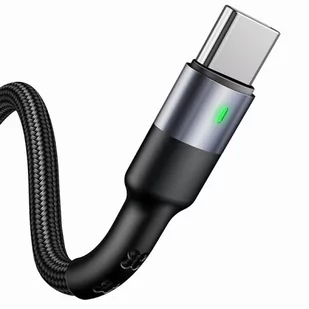 USAMS Kabel pleciony U26 USB-C 1m 3A Fast Charging czarny/black SJ313TC01 (US-SJ313) - Kable USB - miniaturka - grafika 2