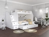 Łóżka dla dzieci i młodzieży - Łóżko piętrowe 120/90x200 ZUZIA 3-osobowe - miniaturka - grafika 1