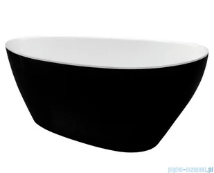 Besco Goya 170x72cm wanna wolnostojąca biało-czarna MATOWA + syfon klik-klak chrom #WMMC-170G | - Wanny z hydromasażem - miniaturka - grafika 3