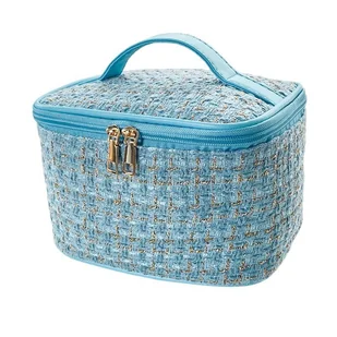 KOSMETYCZKA GLAMOUR GOLD 22x14x14 KUFEREK W KRATĘ - Kosmetyczki, organizery i kuferki - miniaturka - grafika 1