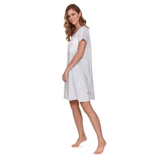 Koszula nocna z wiskozy DOCTOR NAP 9233 szara M - Bielizna nocna - miniaturka - grafika 1