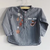 Bluzki dla niemowląt - Koszula świąteczna ręcznie malowana - miniaturka - grafika 1