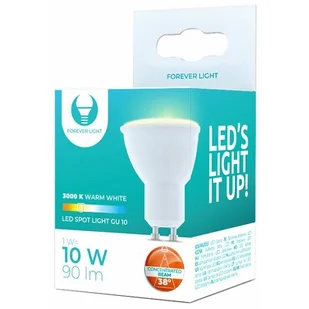 Żarówka LED GU10 1W 230V 3000K 90lm 38° Forever Light - Żarówki LED - miniaturka - grafika 1