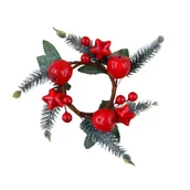 Ozdoby bożonarodzeniowe - Stroik do świeczki czerwony 5 cm - miniaturka - grafika 1