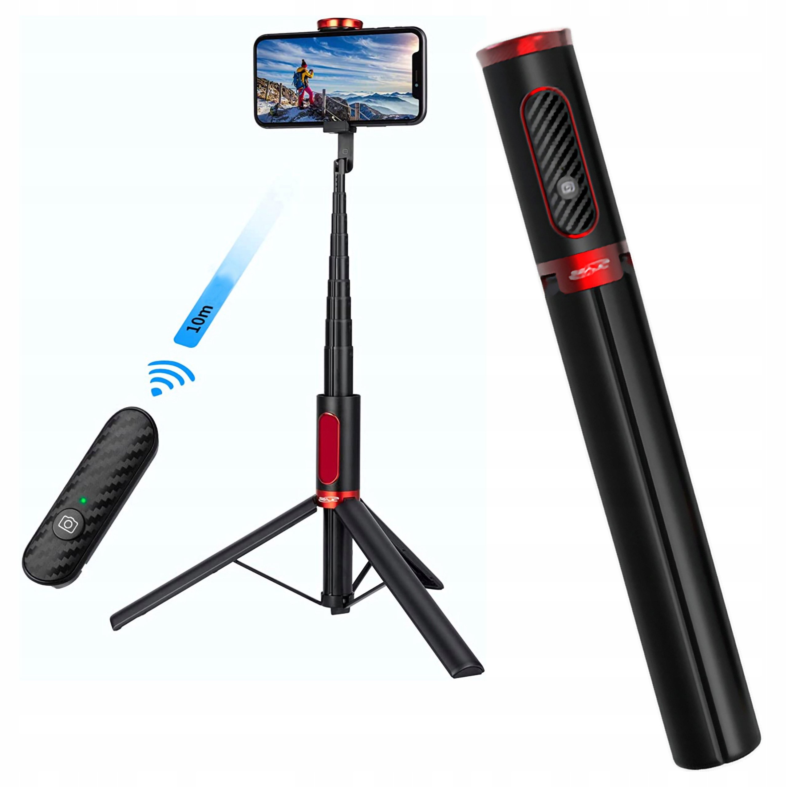 Selfie stick 150 cm Seajic Oth-AB202Max Czarny z pilotem Bt 10 m
