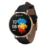Smartwatch - Garett Verona Leather Złoto-czarny - miniaturka - grafika 1