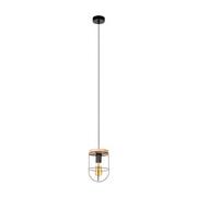 Lampy sufitowe - Britop LAMPA wisząca NETUNO 184159104 druciana OPRAWA metalowy ZWIS retro drewno czarny - miniaturka - grafika 1