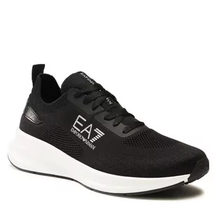 Sneakersy EA7 Emporio Armani X8X149 XK349 N763 Black+Silver - Półbuty męskie - miniaturka - grafika 1