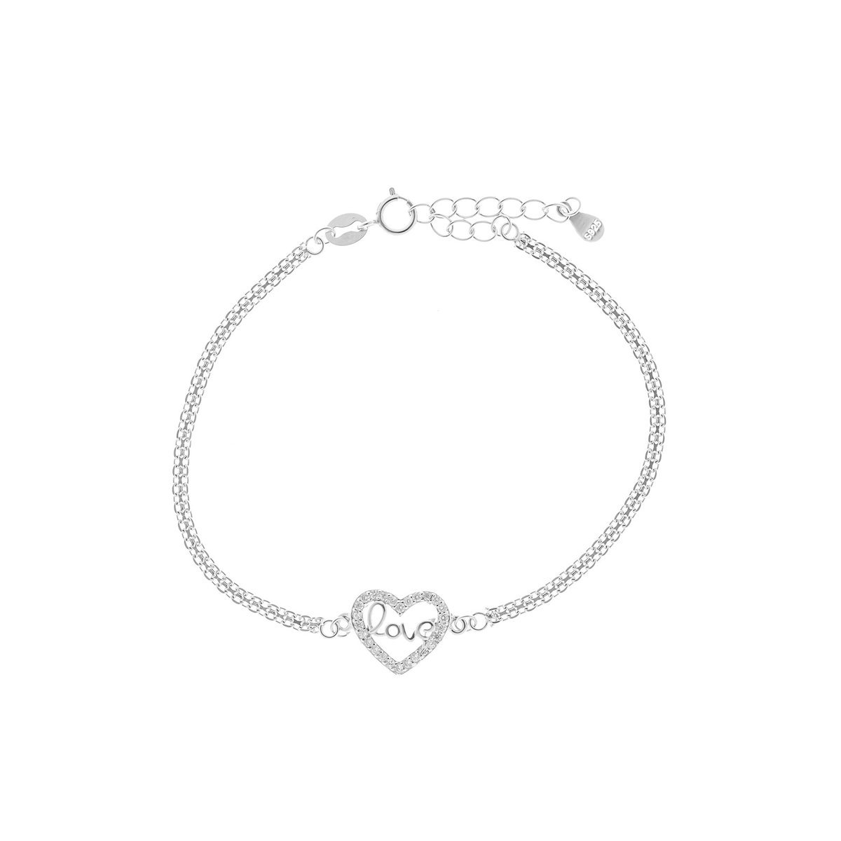 Srebrna bransoletka 925 Serce Love