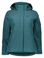 Kurtki i kamizelki sportowe damskie - Jack Wolfskin Kurtka funkcyjna 3w1 "Silver Pass" w kolorze morskim - miniaturka - grafika 1