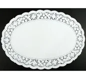 Dekoracje i nakrycia stołu na imprezę - Serwetka dekoracyjna, owalna, biała, 28 x 41 cm, 12 szt SER2841-KJ - miniaturka - grafika 1