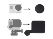 Akcesoria do kamer sportowych - Dekielek zaślepka GoPro Hero 3+ 4 BLACK SILVER - miniaturka - grafika 1