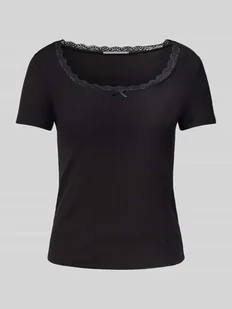 T-shirt z wiązanym detalem model ‘LIA’ - Koszulki i topy damskie - miniaturka - grafika 1