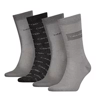 Skarpetki męskie - Calvin Klein Męskie skarpety na prezent (4 sztuki), Grey Combo., rozmiar uniwersalny - miniaturka - grafika 1