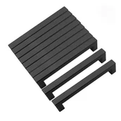 Zawiasy, okucia i inne akcesoria - Zestaw 10 kwadratowych uchwytów do szafek kuchennych ze stali nierdzewnej, rozstaw otworów 128 mm, kolor czarny - miniaturka - grafika 1