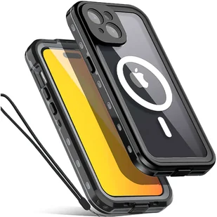 Etui do iPhone 15 wodoodporne Mag Safe Case pancerne wodoszczelne obudowa czarno-szare - Etui i futerały do telefonów - miniaturka - grafika 8