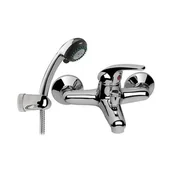 Baterie wannowe i prysznicowe - Bateria wannowa GALA ścienna dwuotworowa z akcesoriami chrom - miniaturka - grafika 1