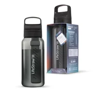 Butelki filtrujące - LifeStraw Go 2.0 Czarna butelka filtrująca 1L Nordic Noir - miniaturka - grafika 1