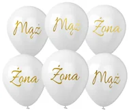 Wesele i ślub - Balony białe Mąż, Żona 6 szt. - miniaturka - grafika 1