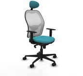 Fotele i krzesła biurowe - Krzesło Biurowe z Zagłówkiem Jorquera Piqueras y Crespo 1D036N1 Turkusowy - miniaturka - grafika 1