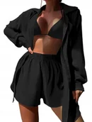 Bluzki damskie - KOMPLET PLAŻOWY KOSZULA I SPODENKI NA LATO XL - miniaturka - grafika 1