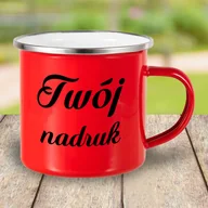 Kubki - Czerwony kubek metalowy, emaliowany z Twoim nadrukiem - miniaturka - grafika 1