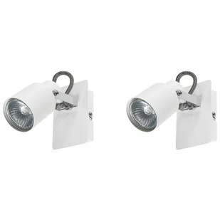Zestaw 2 Lamp Ściennych Metalowych Biały Bonte - Lampy ścienne - miniaturka - grafika 1
