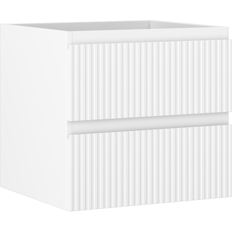 Mexen Rivel szafka łazienkowa podumywalkowa 50 cm, 2 szuflady, ryflowana , biała mat - 91A20-05047-2-BFF01