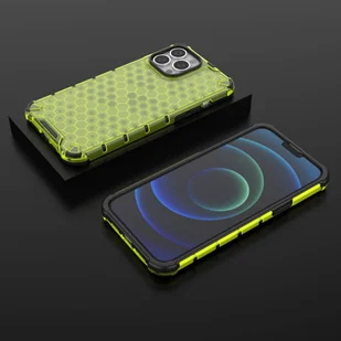 Honeycomb etui pancerny pokrowiec z żelową ramką iPhone 13 Pro Max zielony - Etui i futerały do telefonów - miniaturka - grafika 13