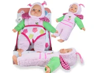 Lalki dla dziewczynek - Lalka Bobas Laleczka Gumowa Baby Z Plecakiem Nosidełkiem Prezent Dziewczynka - miniaturka - grafika 1
