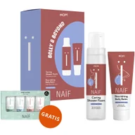 Kosmetyki kąpielowe dla dzieci - Zestaw Naif Mom Belly & Beyond, balsam na rozstępy, 150 ml + pianka pod prysznic, 200 ml + mini zestaw podróżny Baby&Kids, 4 x 15 ml gratis - miniaturka - grafika 1