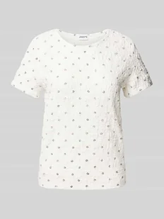 T-shirt z cekinowym obszyciem - Koszulki i topy damskie - miniaturka - grafika 1