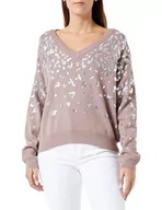 Swetry damskie - IDONY Damski sweter z dzianiny 11019451-ID02, szarobrązowy srebrny, XS/S, szarobrązowy, srebrny, XS-S - miniaturka - grafika 1