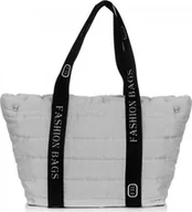 Worki na buty - Solome DAMSKA TOREBKA PIKOWANA WOREK SOLOME JASNO SZARA - miniaturka - grafika 1