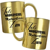 Zestawy upominkowe - Złoty Kubek Prezent na Dzień Nauczyciela dla Wychowawcy Upominek - miniaturka - grafika 1