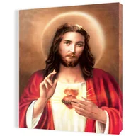 Ikony i obrazy sakralne - Obraz religijny na płótnie Serce Jezusa - miniaturka - grafika 1