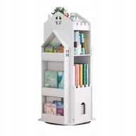 Rożki i beciki - Regał na książki obrotowy półka domek organizer pokój dziecięcy biały WF - miniaturka - grafika 1