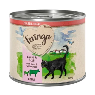 Feringa Classic Meat Menu, 6 x 200 g - Jagnięcina i wołowina z groszkiem i rukwią wodną - Mokra karma dla kotów - miniaturka - grafika 2