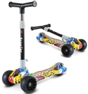 Hulajnogi - HULAJNOGA TRÓJKOŁOWA BALANSOWA DLA DZIECI SKŁADANA ŚWIECĄCĄ LED GUMOWE KOŁA - miniaturka - grafika 1