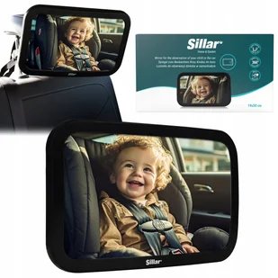 Sillar lusterko do samochodu dla dziecka 30x19 cm 360° mocowane do zagłówka - Akcesoria motoryzacyjne - miniaturka - grafika 1